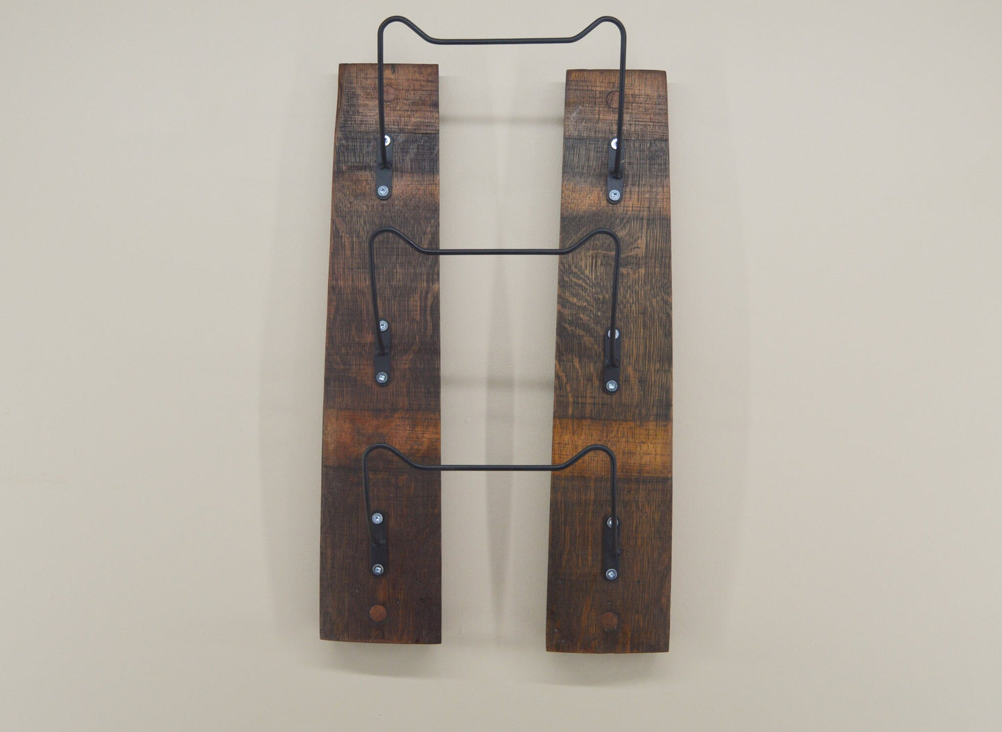 Wine Bottle Rack - Towel Rack Made From Wine Barrel Staves - Rustic Decor -Wall Decor -Bathroom Decor