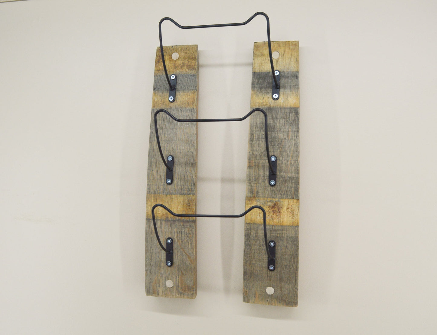 Wine Bottle Rack - Towel Rack Made From Wine Barrel Staves - Rustic Decor -Wall Decor -Bathroom Decor