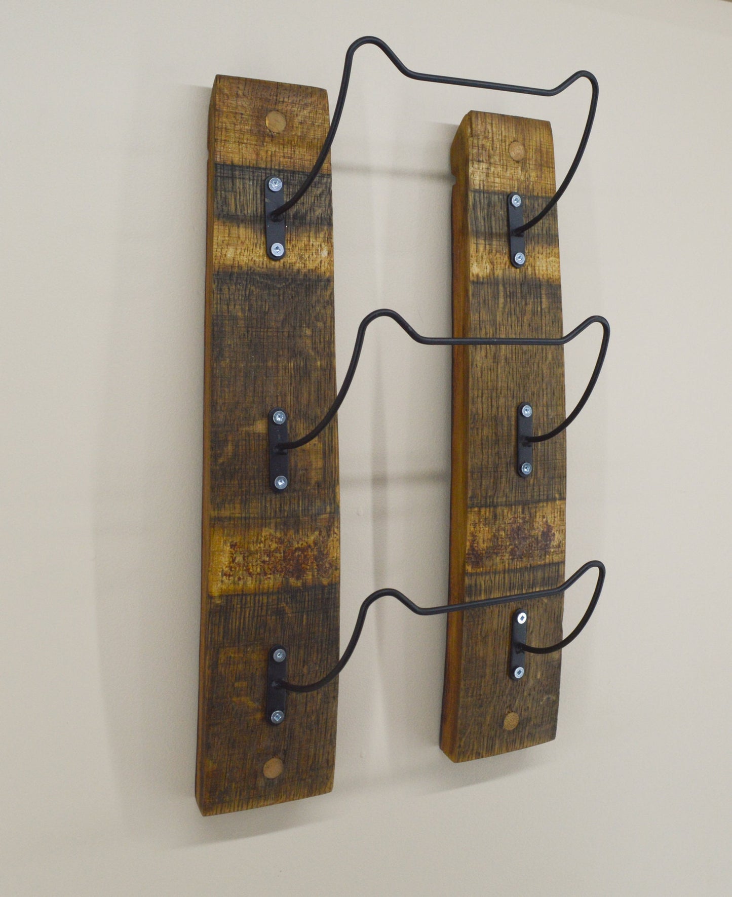 Wine Bottle Rack - Towel Rack Made From Wine Barrel Staves - Rustic Decor -Wall Decor -Bathroom Decor