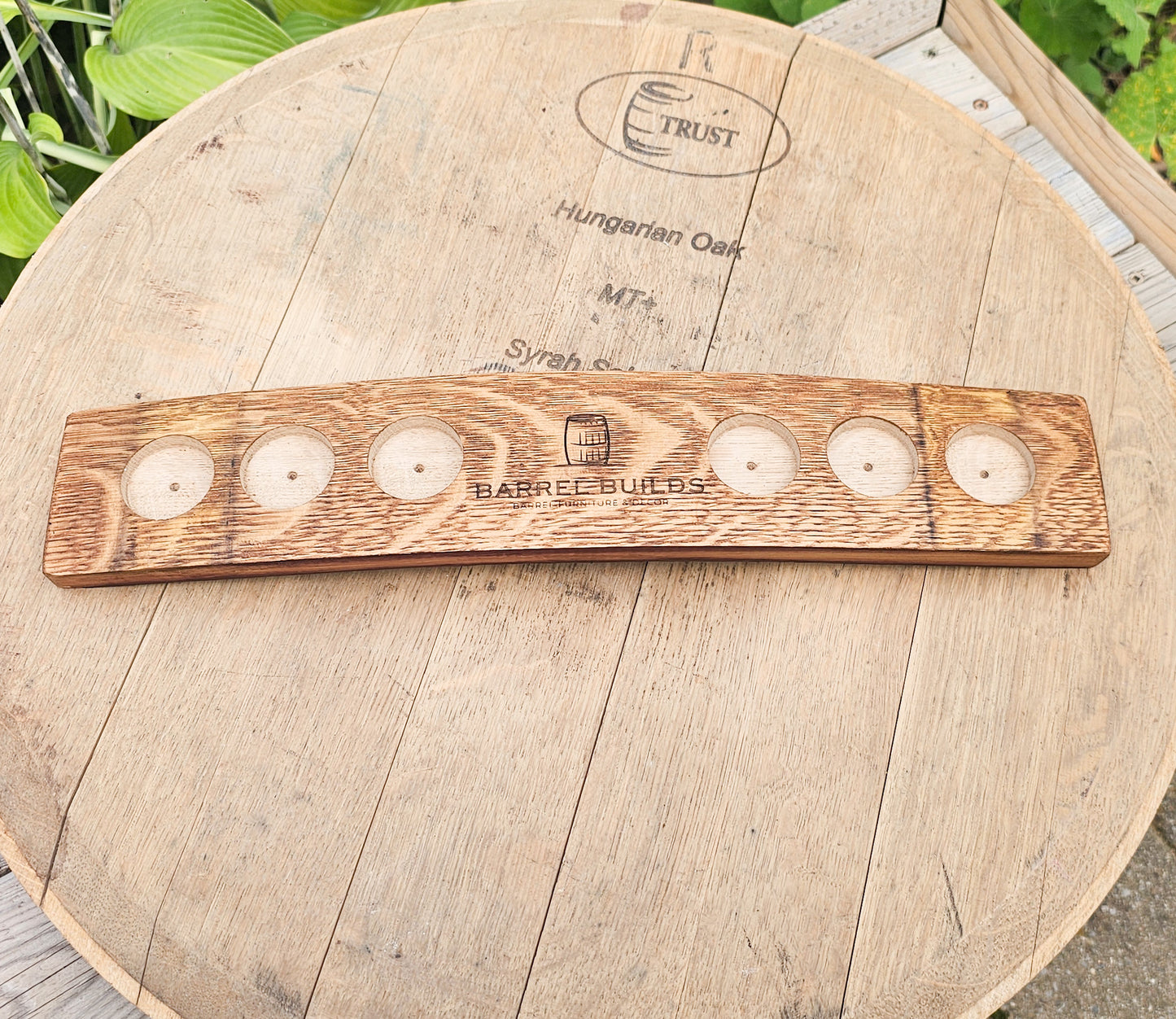 Personalized Wine Barrel Stave T Light Candle | Custom Laser Engraved