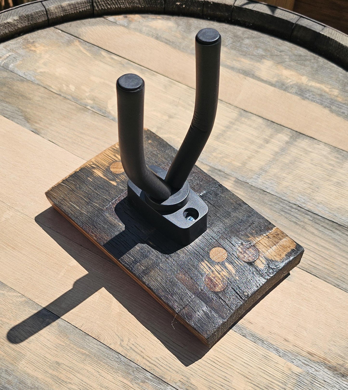 Wine Barrel Stave Single Guitar Holder