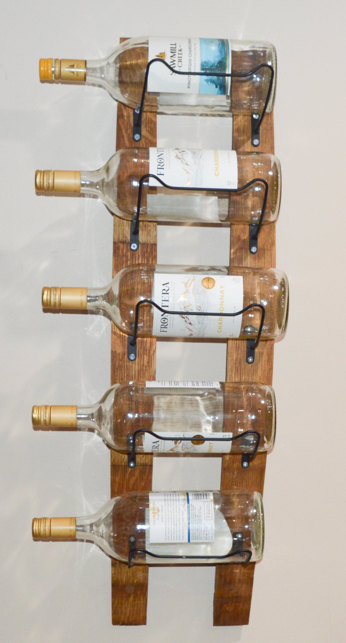 Wine Barrel Stave 5 Bottle Wine Bottle Rack/ Towel Rack / Rustic Decor / Wall Decor/ Bathroom Decor /