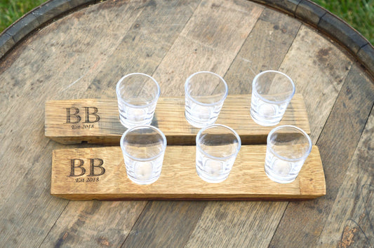 Personalized Shot Glass Serving Tray - Custom Engraved