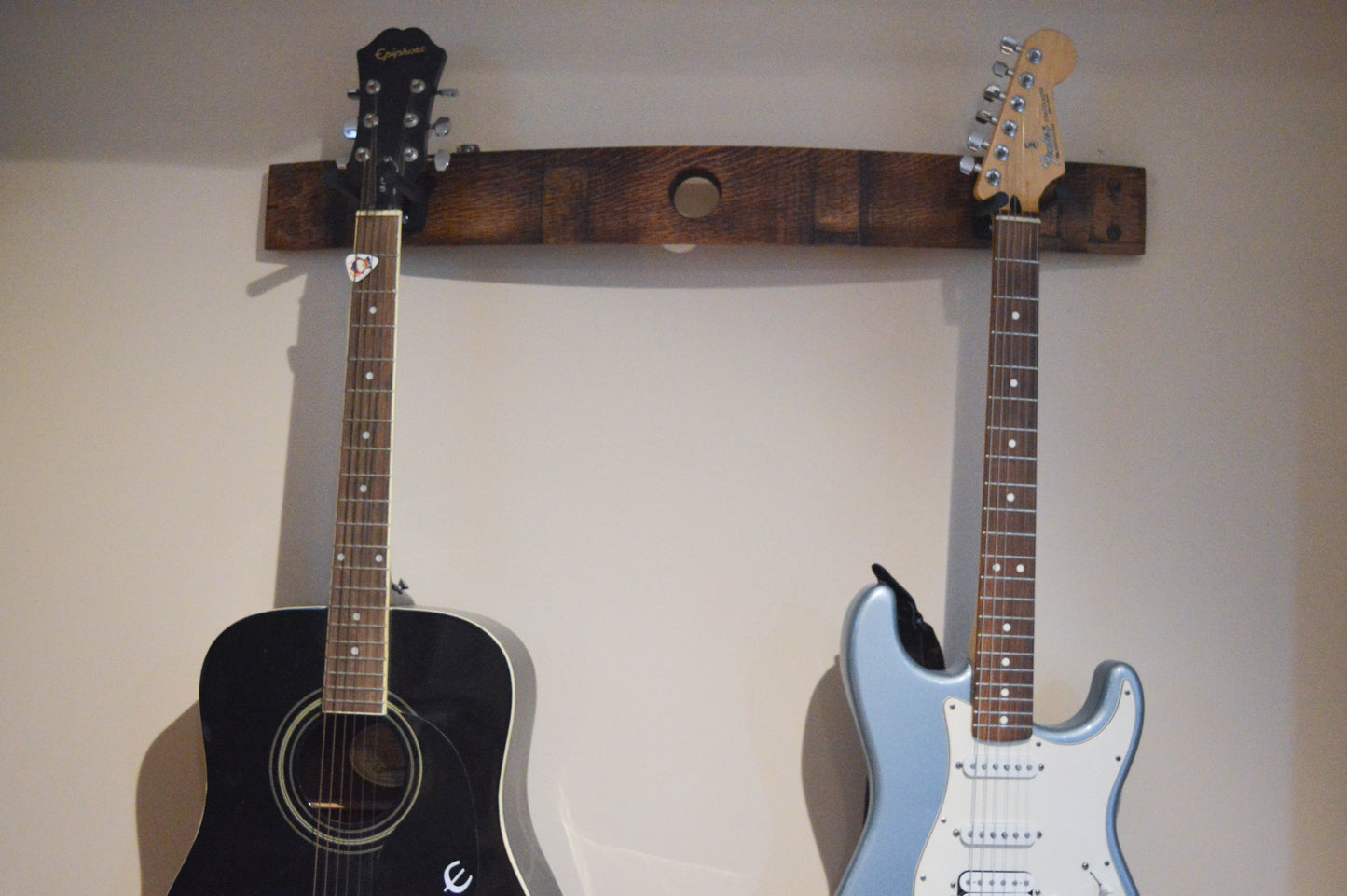 Double Guitar Rack Made From Wine Barrel Staves / Guitar Rack / Bass Rack / Banjo Rack