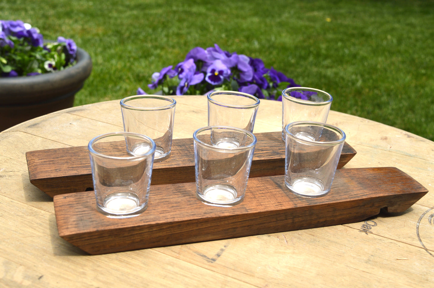 Personalized Shot Glass Serving Tray - Custom Engraved