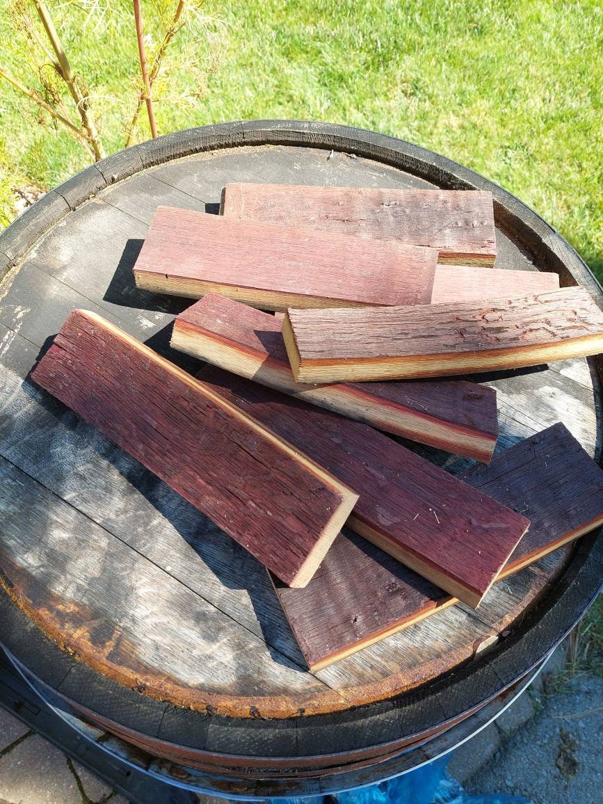 Red Wine Barrel Stave Cut off end pieces / Cut offs  / Oak scraps / Oak Pen Blanks