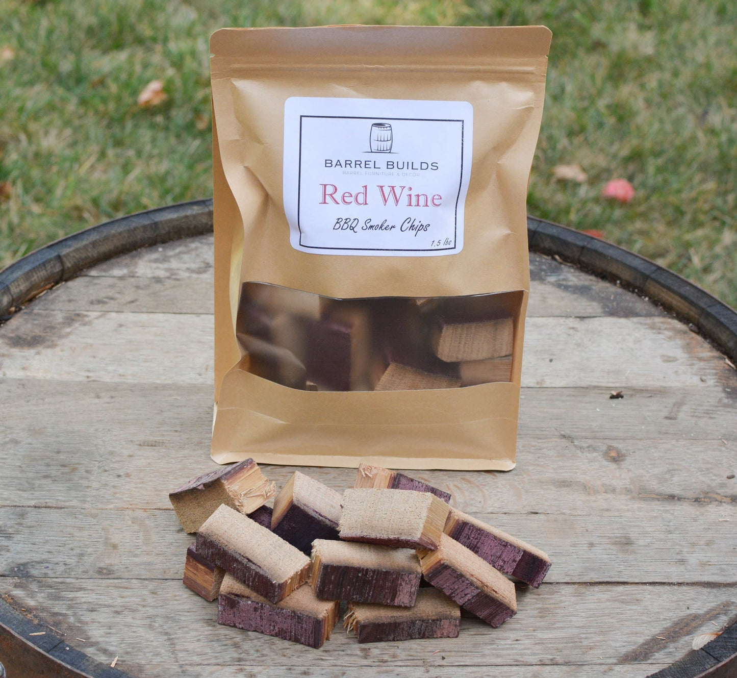 Red Wine Barrel Wood Chunks 1.5 pounds / Wood chips/ Smoking / Cooking Chips